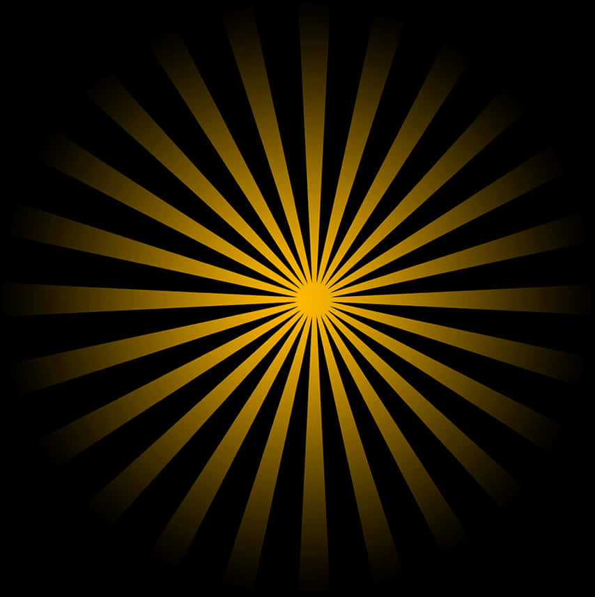 A Yellow Sunburst With Black Background