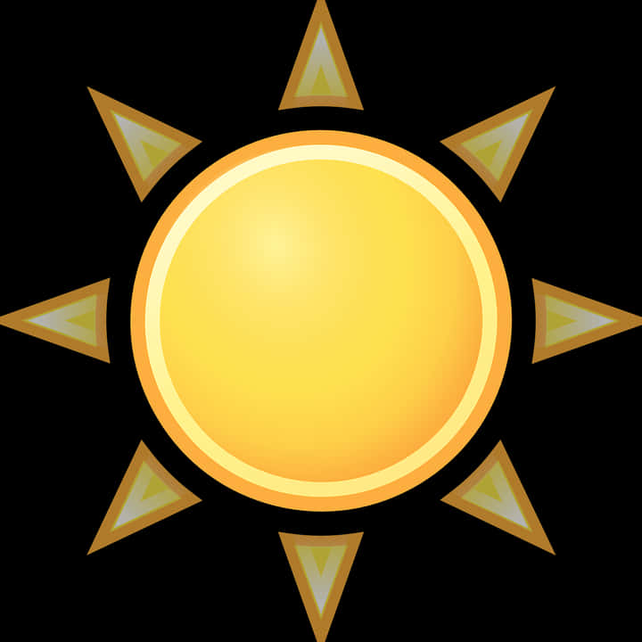 A Yellow Sun With Many Pointed Stars