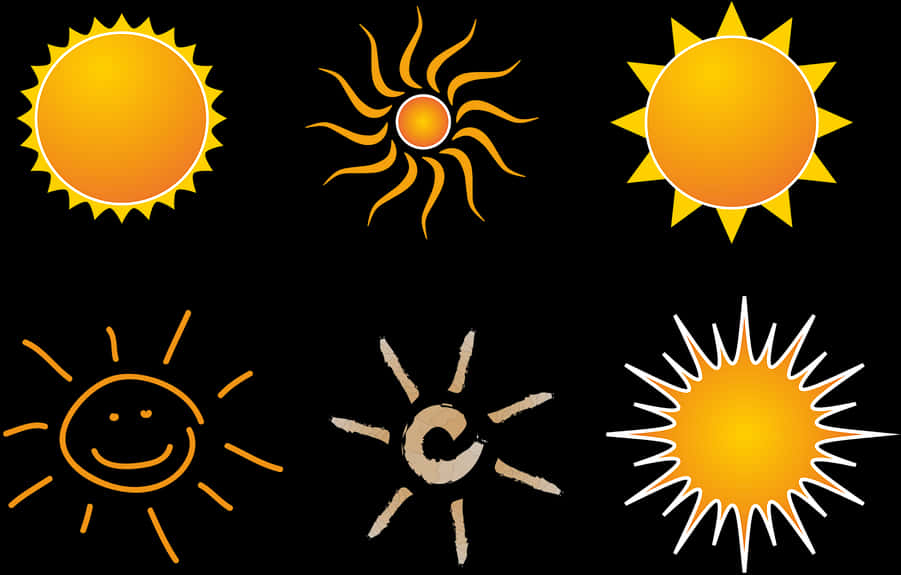 A Group Of Sun Icons