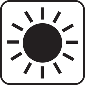A Black And White Sun Symbol