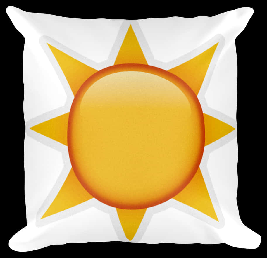 A Pillow With A Yellow Sun On It