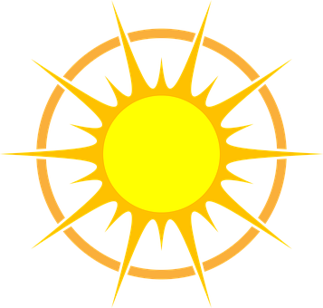 A Yellow Sun With A Black Background