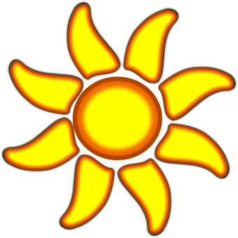 A Yellow Sun With Sharp Pointed Edges