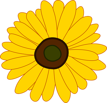 A Yellow Flower With A Green Center