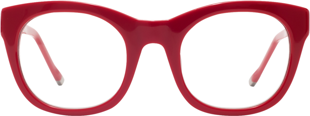 A Close Up Of A Pair Of Red Glasses