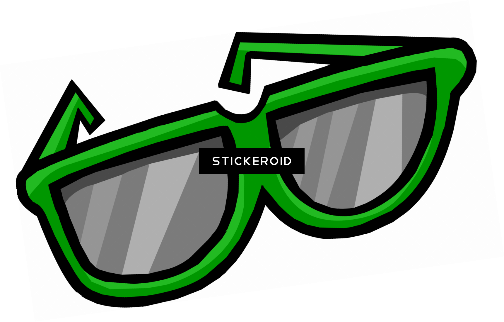 A Green Sunglasses With Black Text