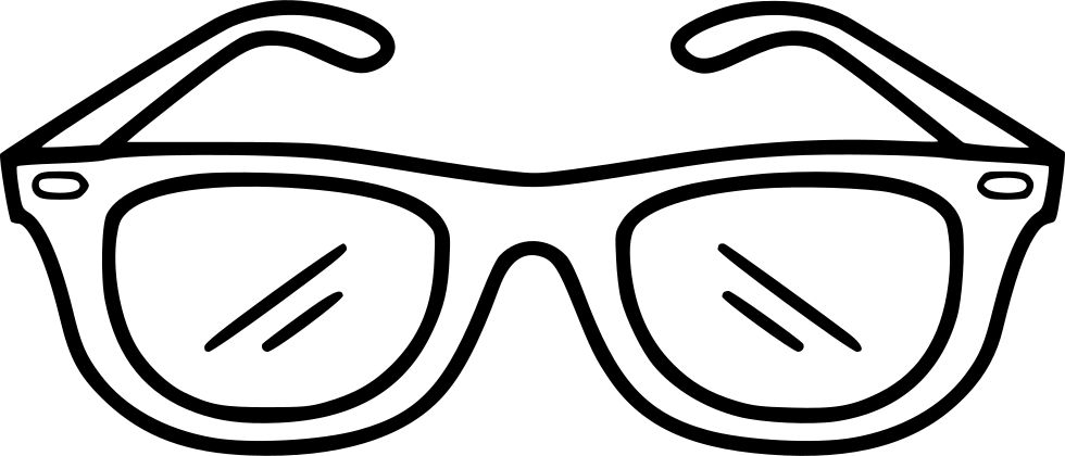 A Black And White Outline Of Sunglasses