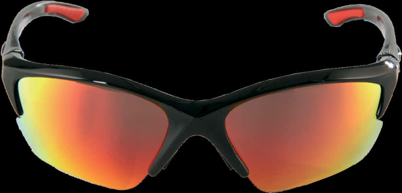 A Pair Of Sunglasses With Orange Lenses