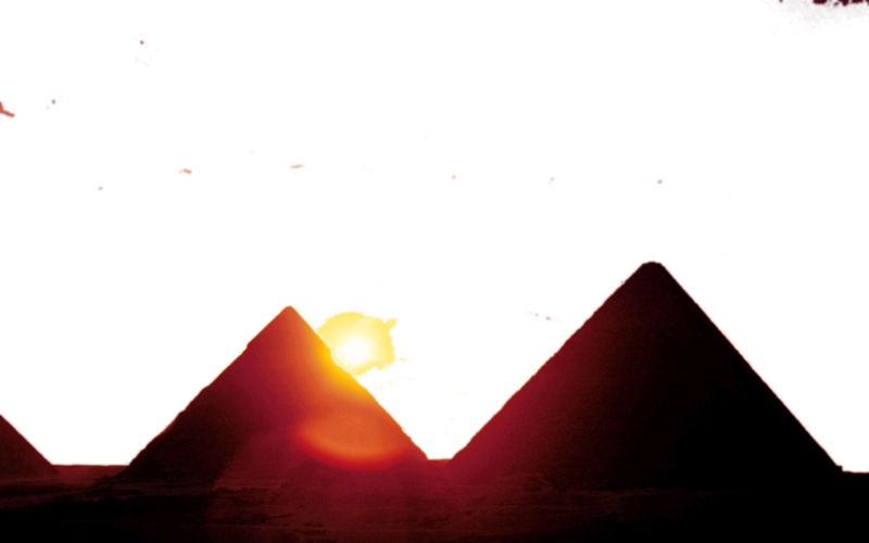 A Red Pyramids In The Dark