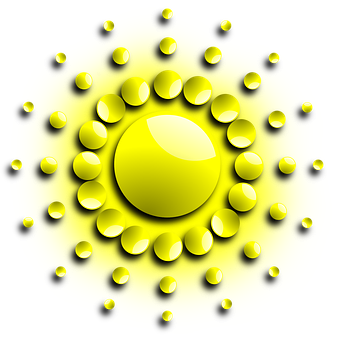 A Yellow Sun With Many Dots