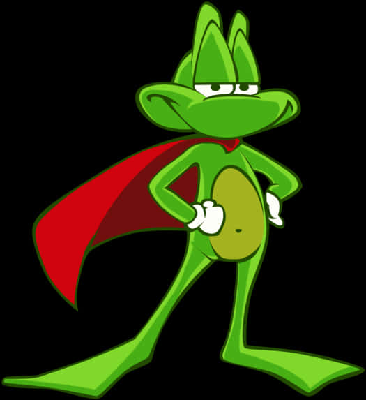 A Cartoon Frog With A Cape