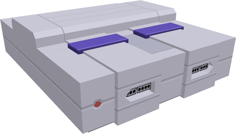 A Video Game Console With A Blue And Purple Lid
