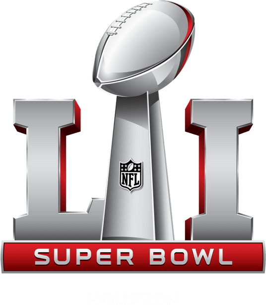 A Silver And Red Super Bowl Logo