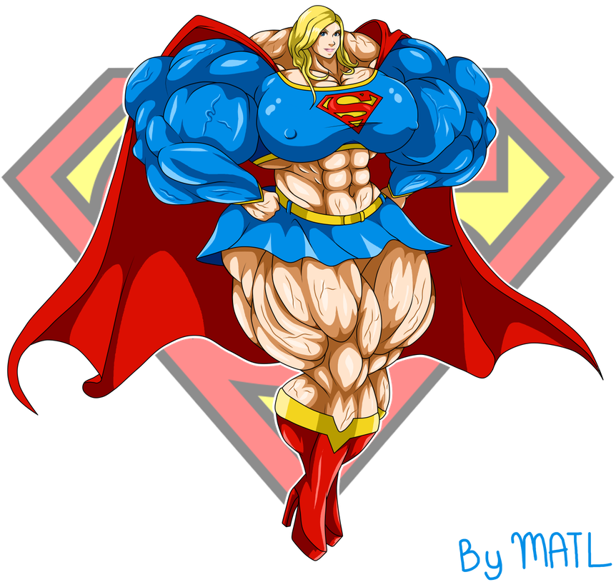 Supergirl By Matl - Super Girl Muscle Growth, Hd Png Download