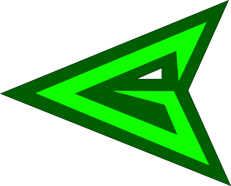 A Green Triangle With White Eye