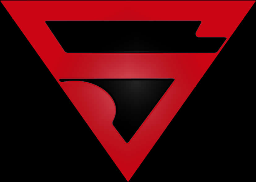 A Red And Black Triangle With A Black Background