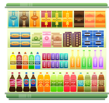 A Shelf With Different Colored Products
