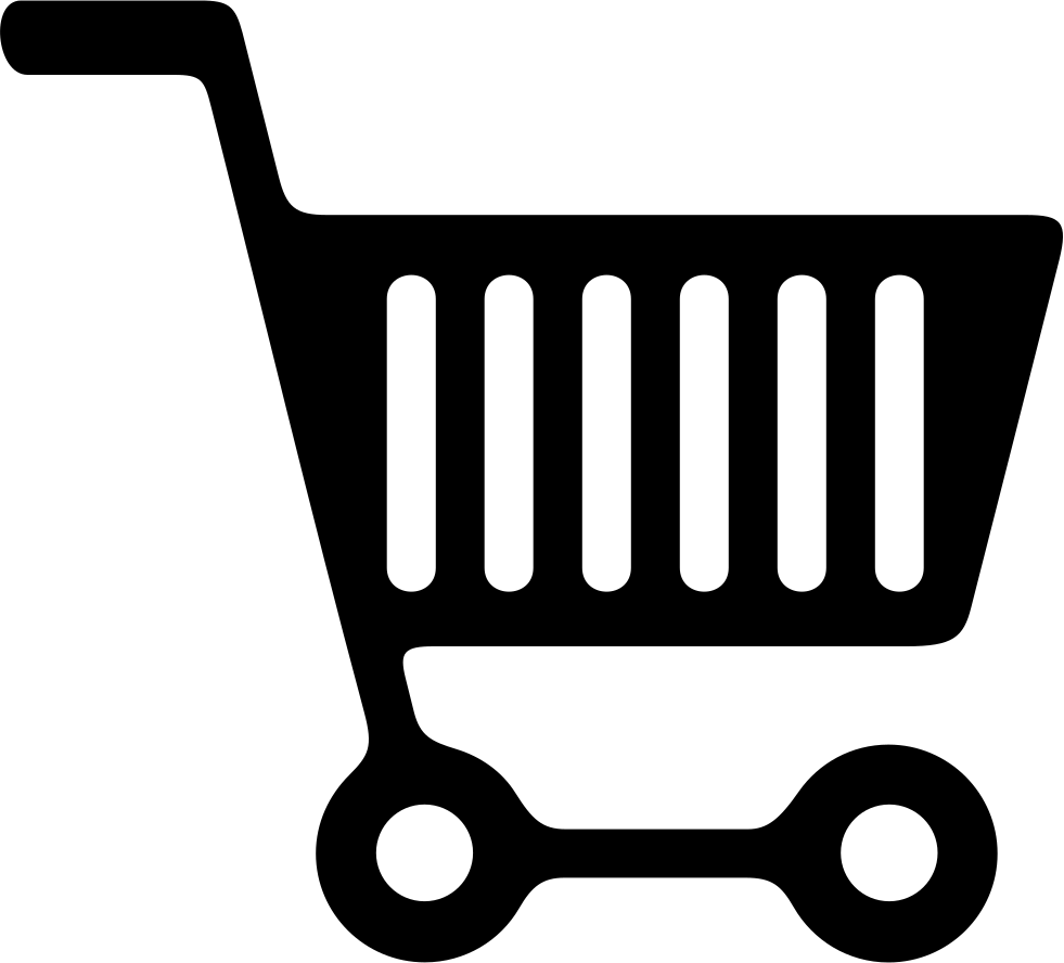 A Black Shopping Cart With Wheels