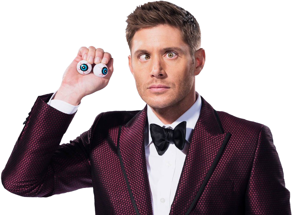 A Man In A Suit Holding Two Eyeballs