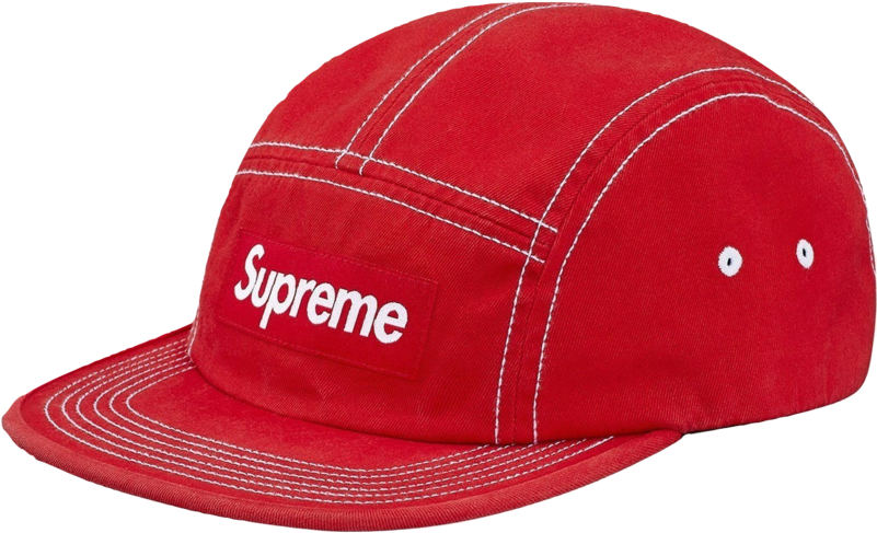 A Red Hat With White Text