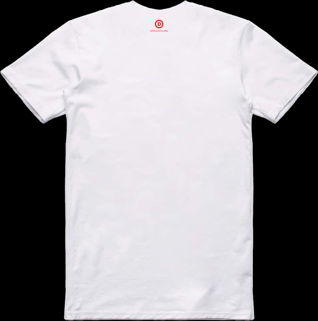 A White T-shirt With Red Logo On It