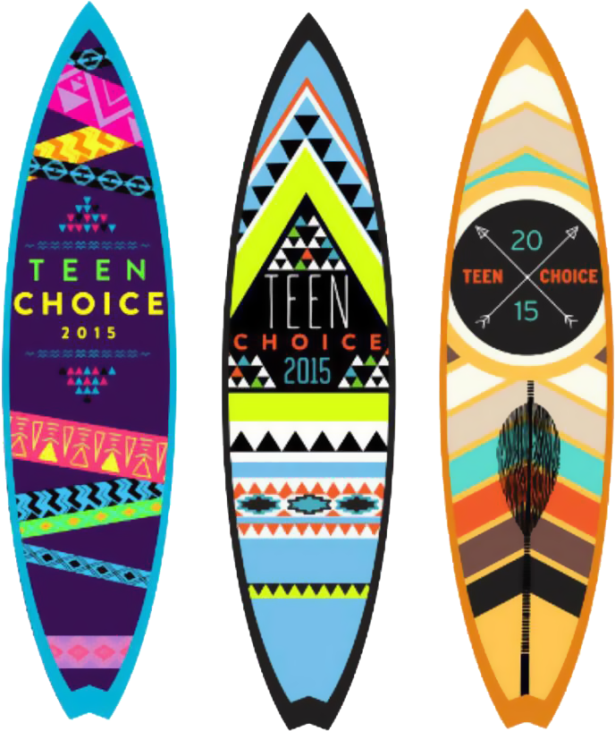 A Group Of Surfboards With Different Designs