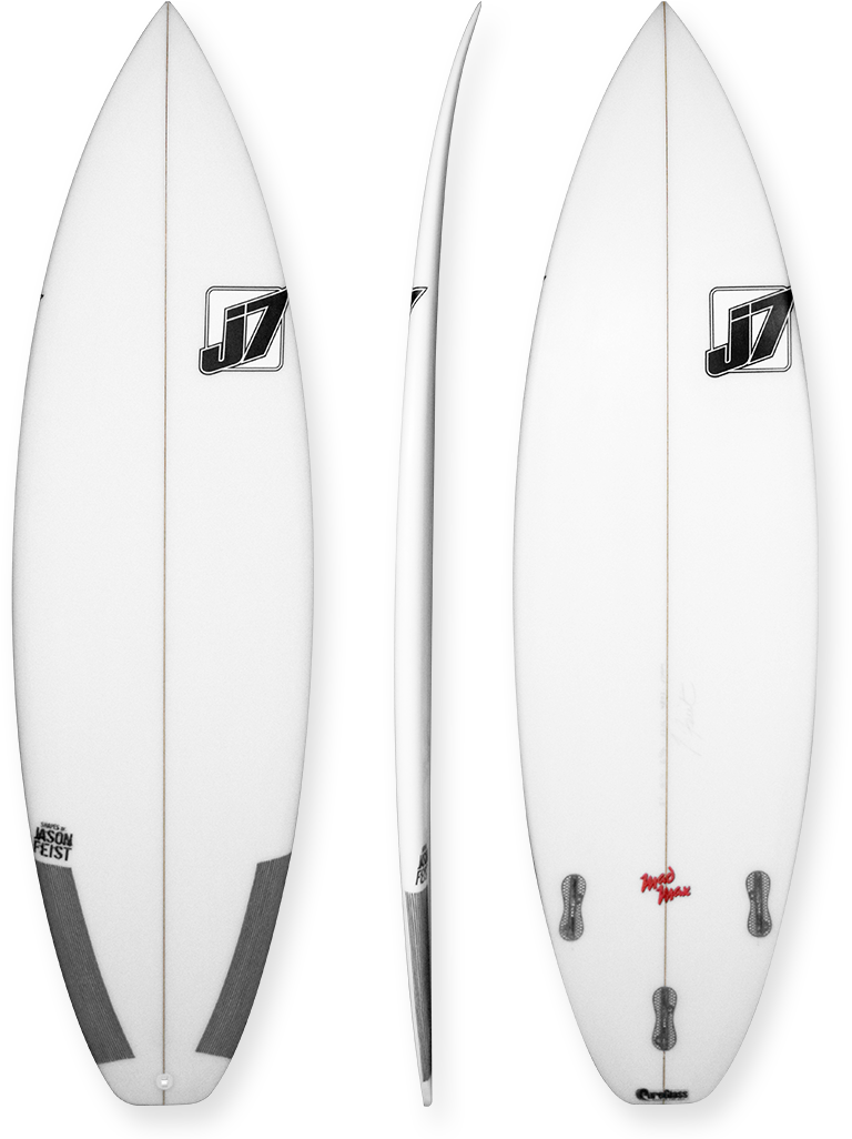 A White Surfboard With Black Text