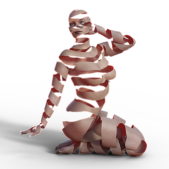 A Woman With Torn Skin