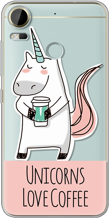 A Cartoon Of A Unicorn Holding A Cup