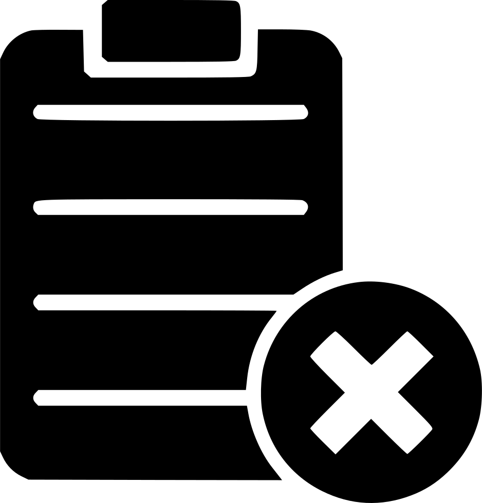 A Black And White Image Of A Clipboard With A Cross