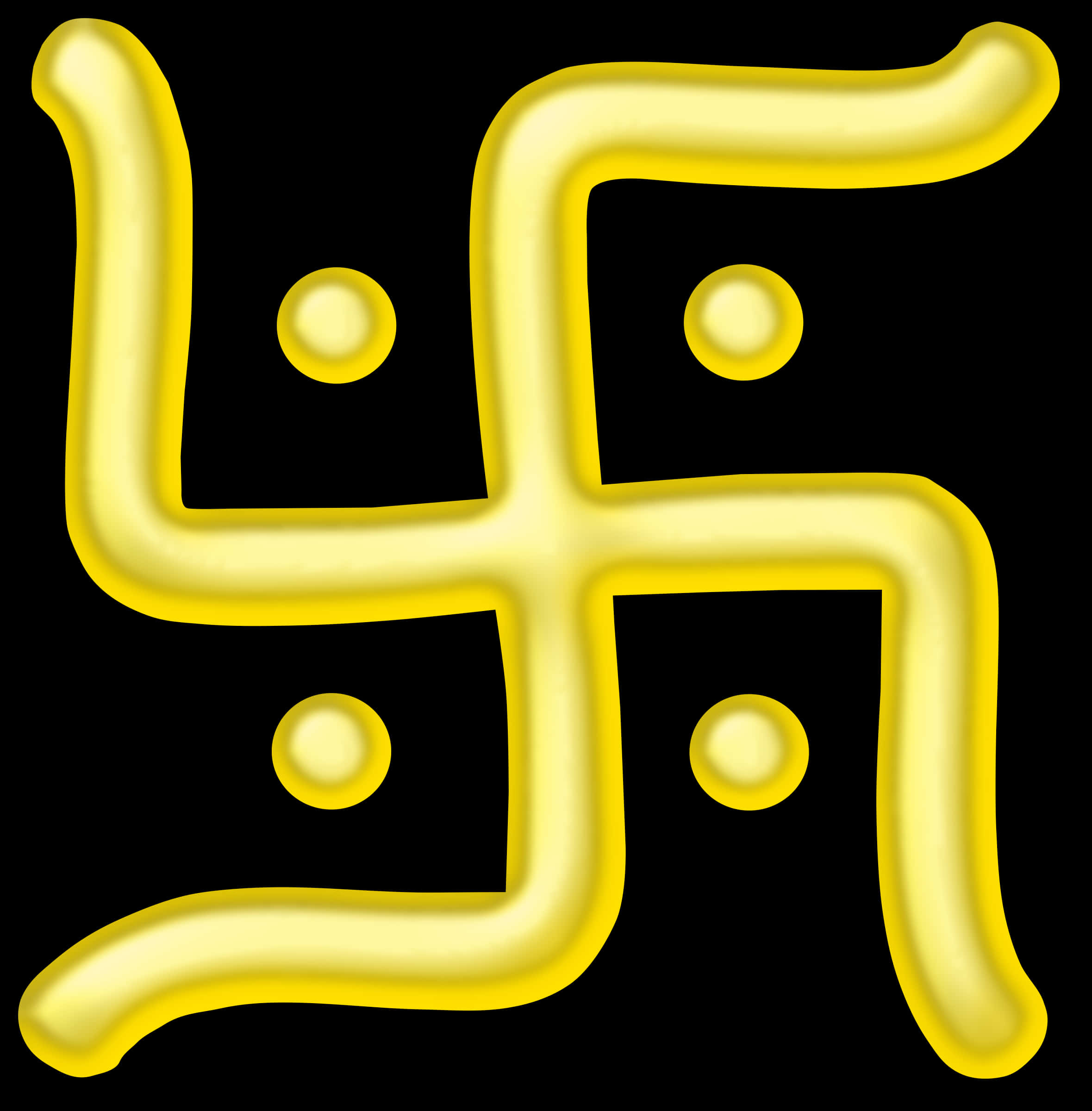 A Yellow Symbol With Dots