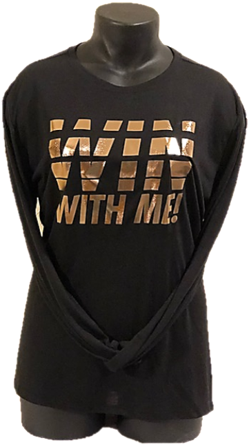 A Black Shirt With Gold Text On It