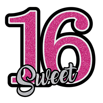 A Pink And Silver Number On A Black Background