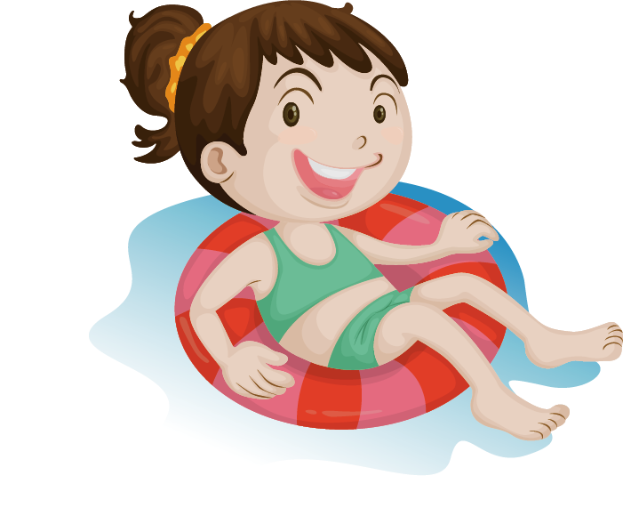 A Girl Floating On A Float
