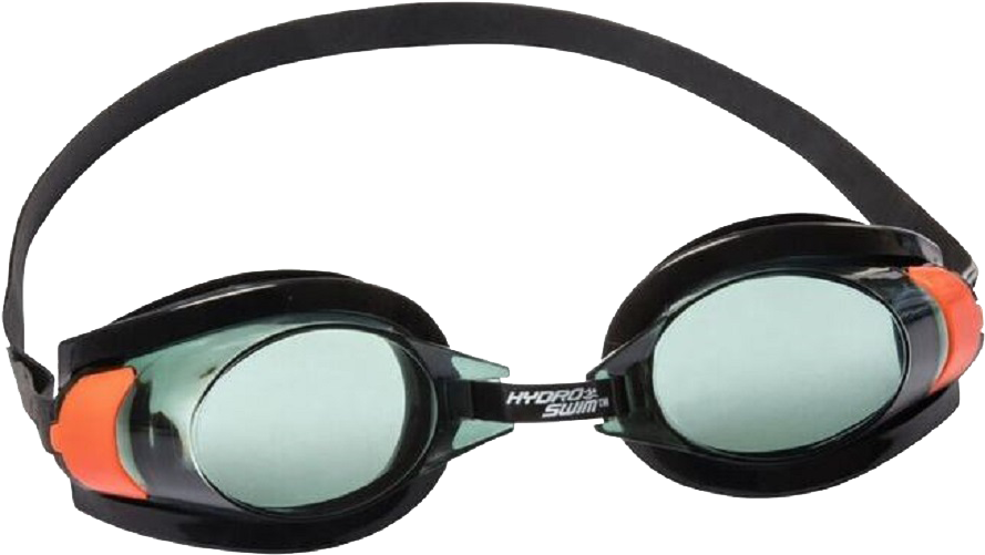 A Black Goggles With Blue Lenses