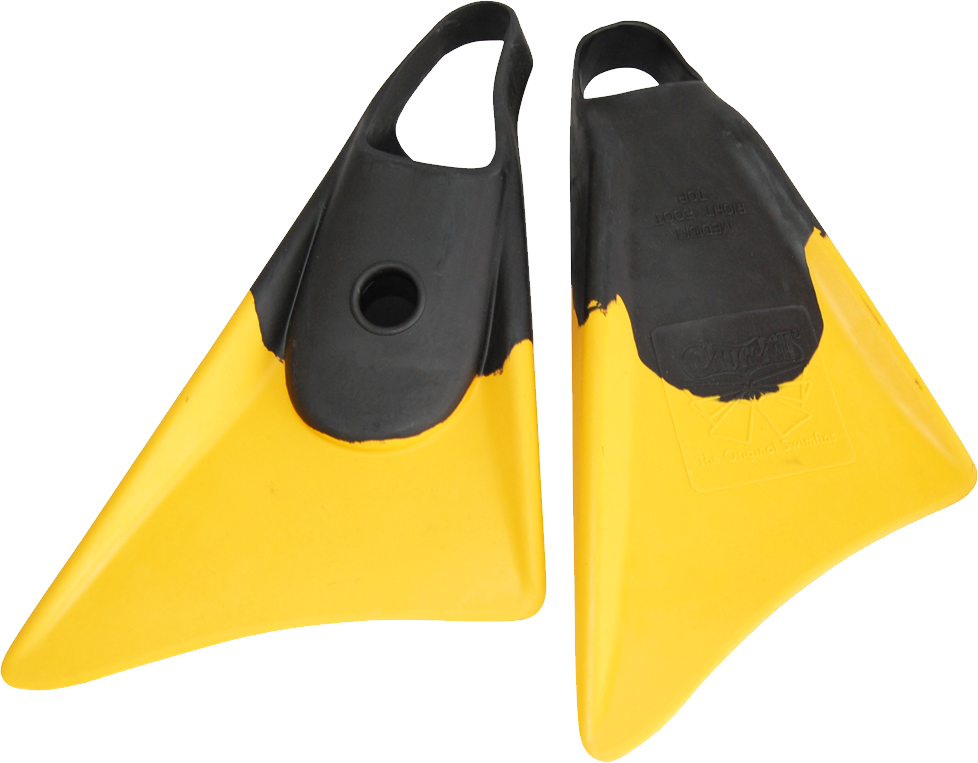 A Pair Of Yellow And Black Fins