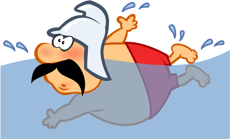 Cartoon Of A Man Swimming