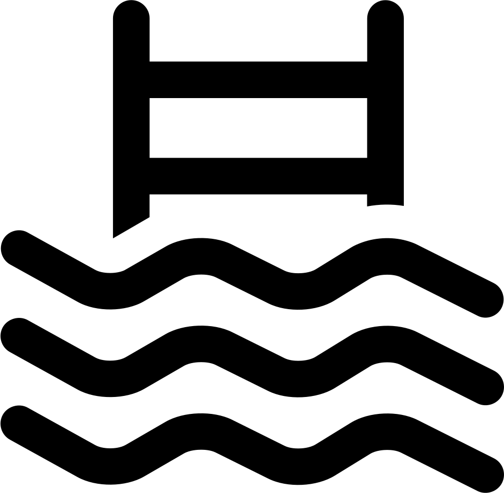A Black And White Image Of A Bed Over Water