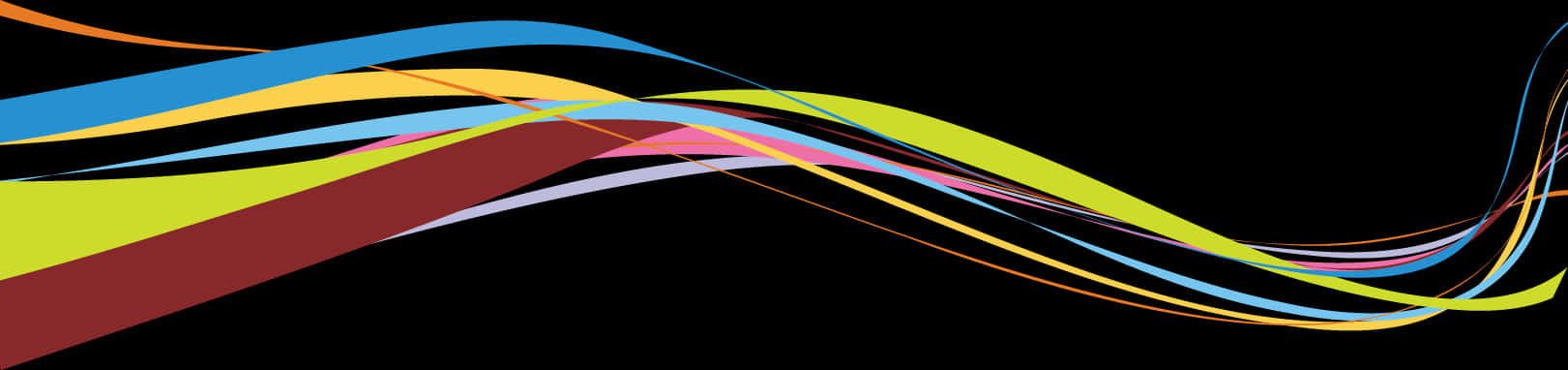 A Colorful Lines On A Black Background