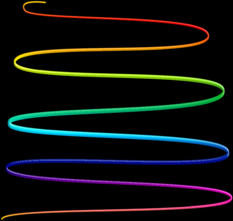 A Rainbow Colored Spirals On A Black Background