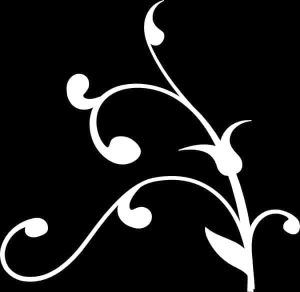 A White Swirly Design On A Black Background