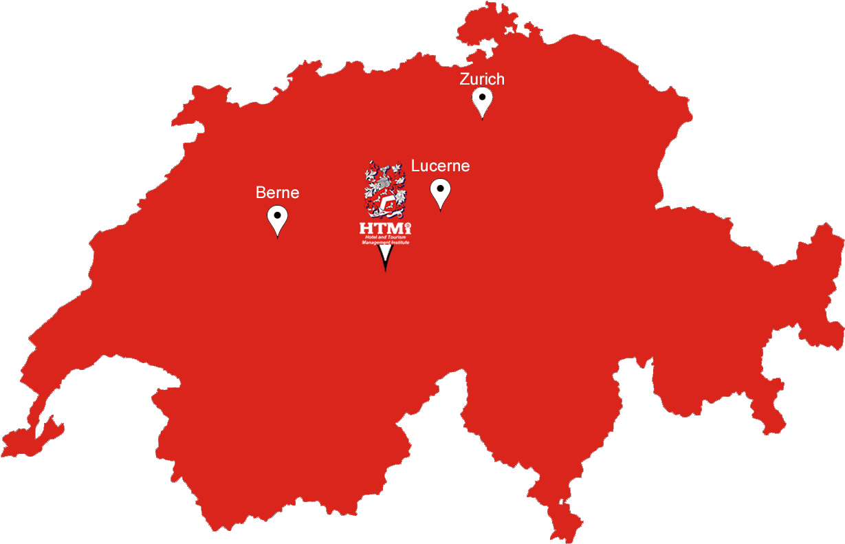 A Map Of Switzerland With White Pointers