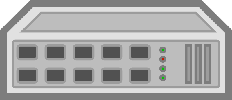 A Grey Rectangular Object With Buttons And Green Lights