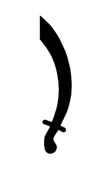 A Black Silhouette Of A Sword