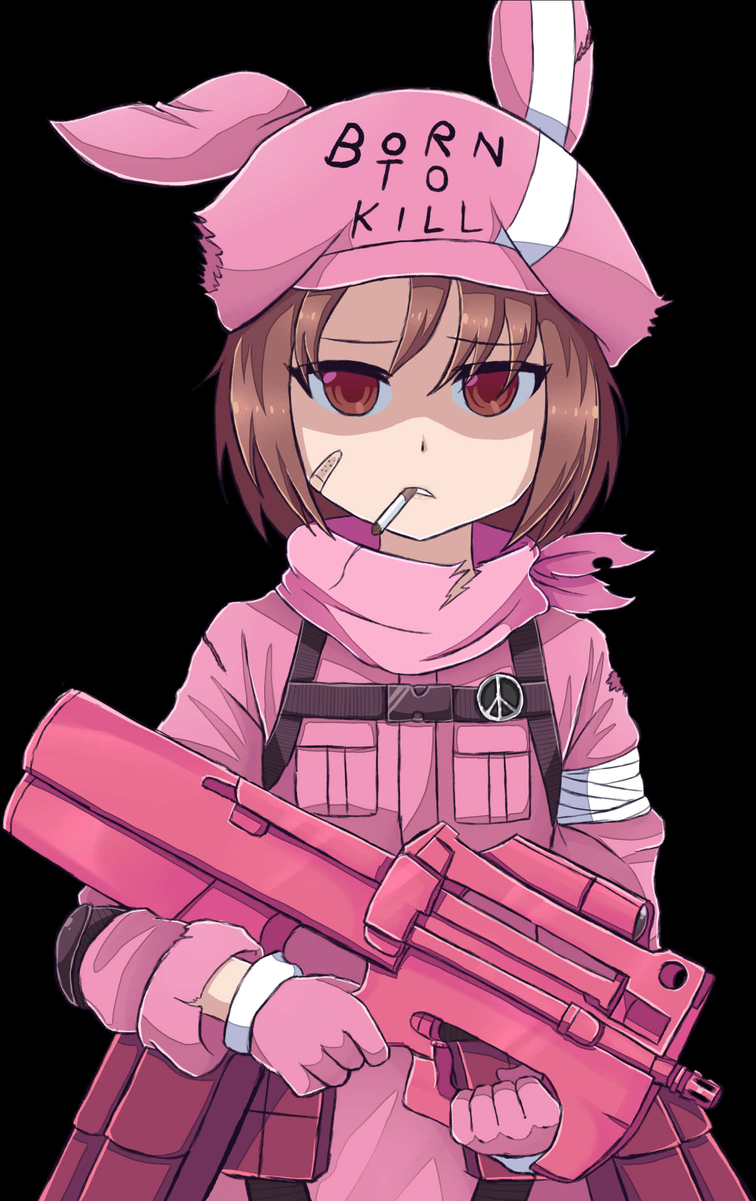 A Cartoon Of A Girl Holding A Gun