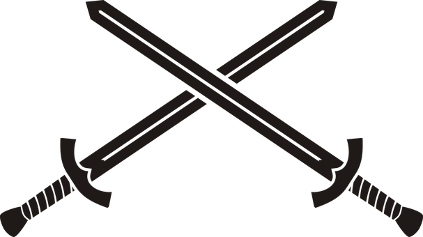A Black And White Image Of Crossed Swords