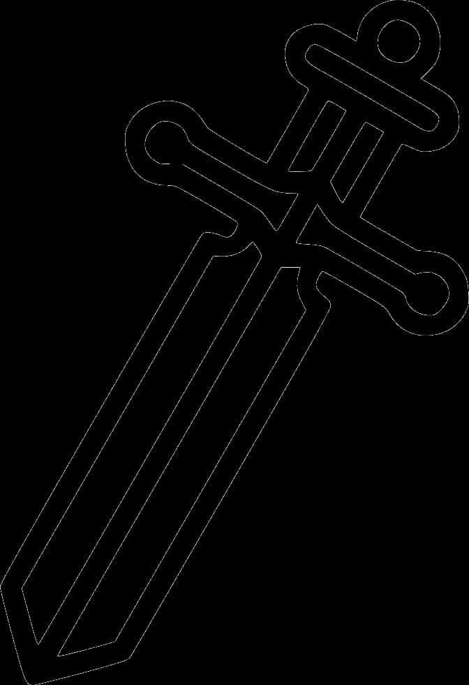 A Black And White Image Of A Sword