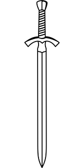 A White Sword With A Black Background