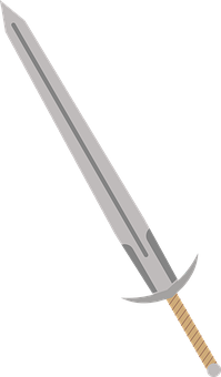 A Sword With A Wooden Handle