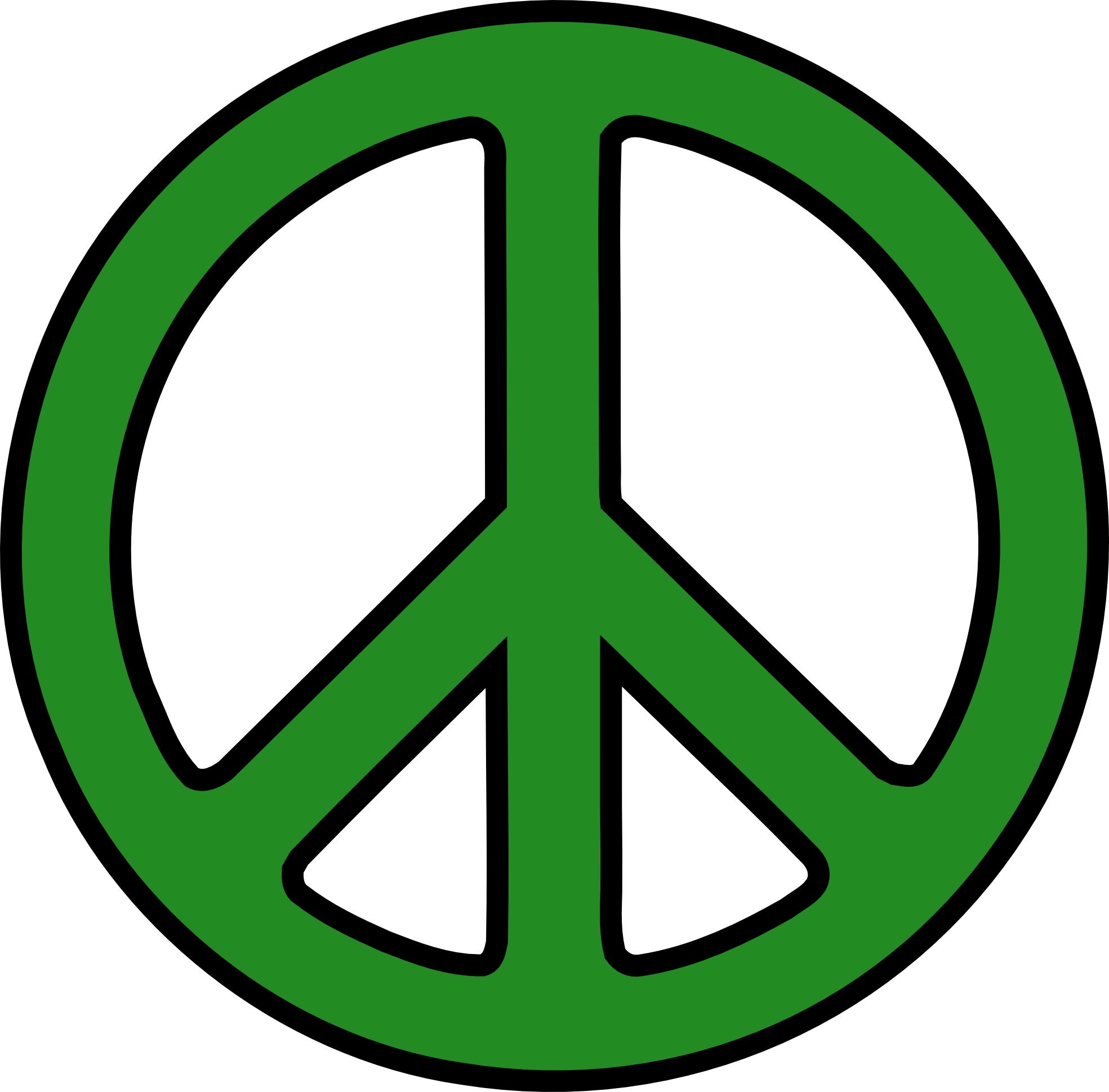 A Green Peace Sign On A Black Background
